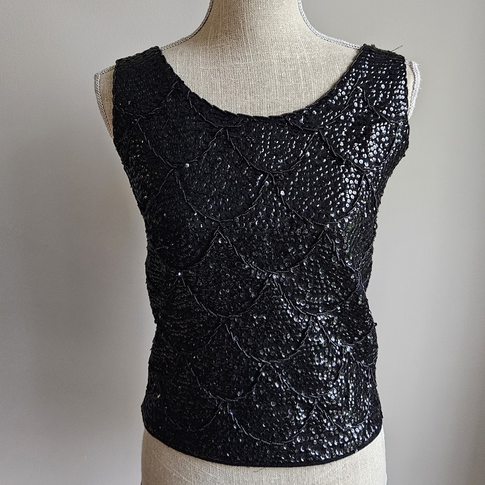 Vintage Elegant Black Wool (Sequin) Garment